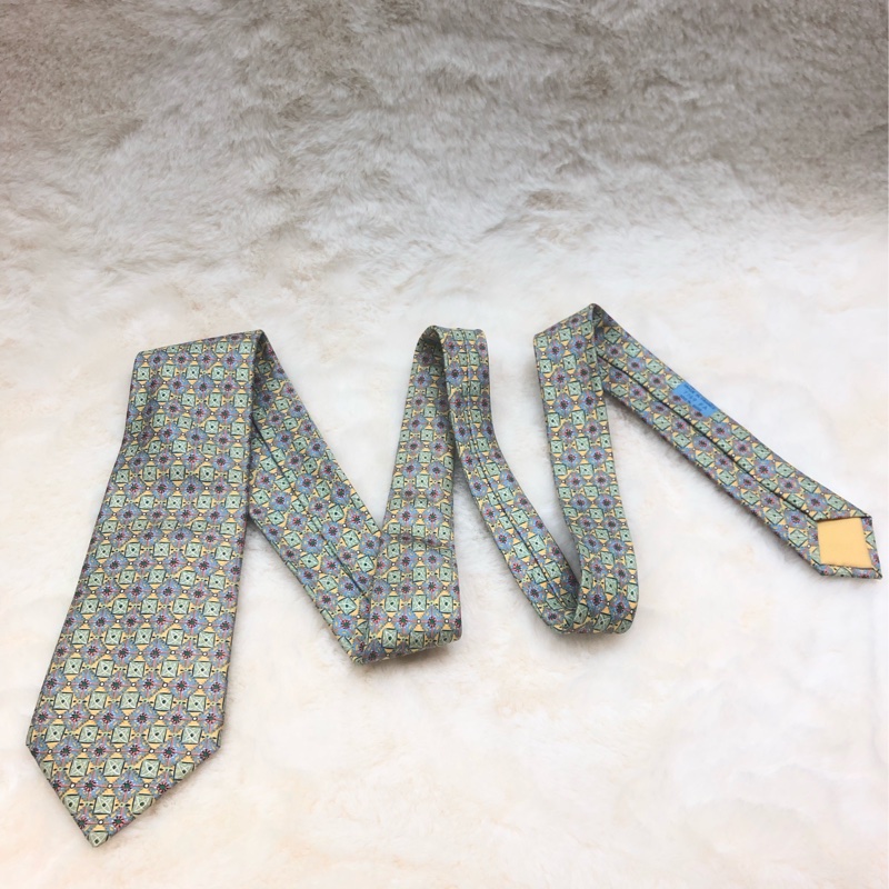 Hermes 碎花圖案領帶 O347-2