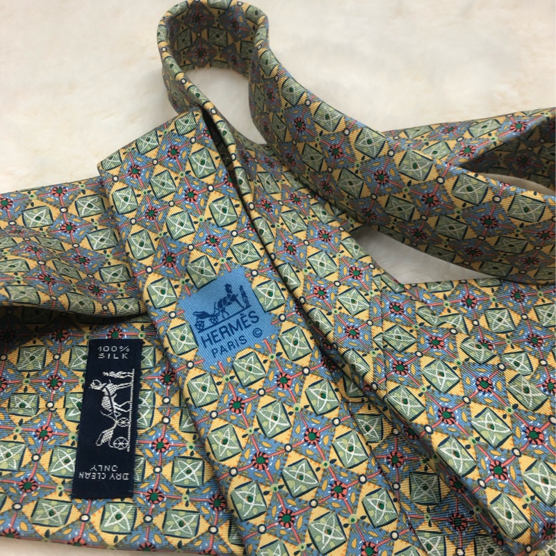 Hermes 碎花圖案領帶 O347-3