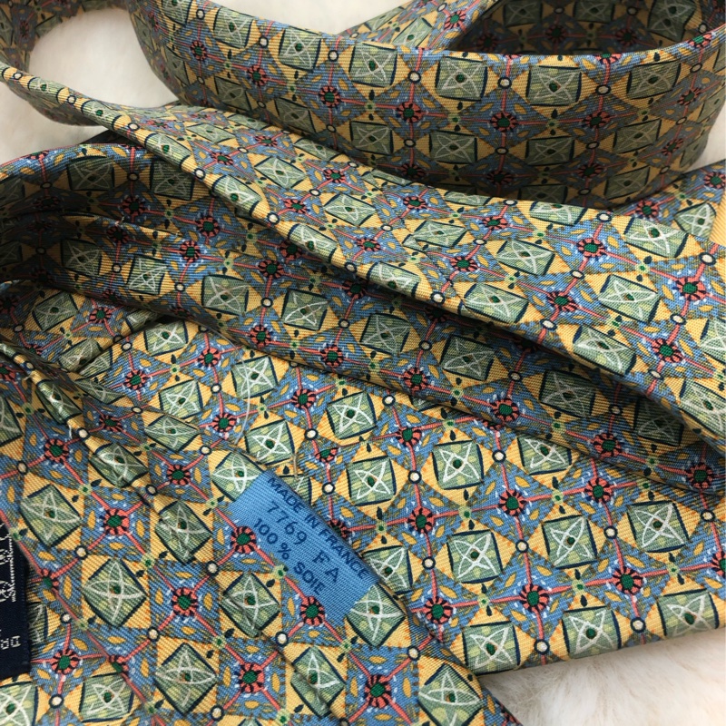 Hermes 碎花圖案領帶 O347-4