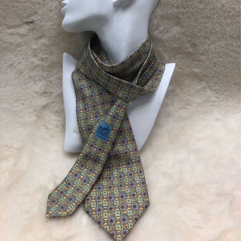 Hermes 碎花圖案領帶 O347-6