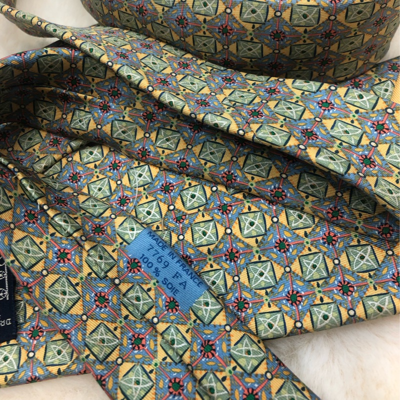 Hermes 碎花圖案領帶 O347-8