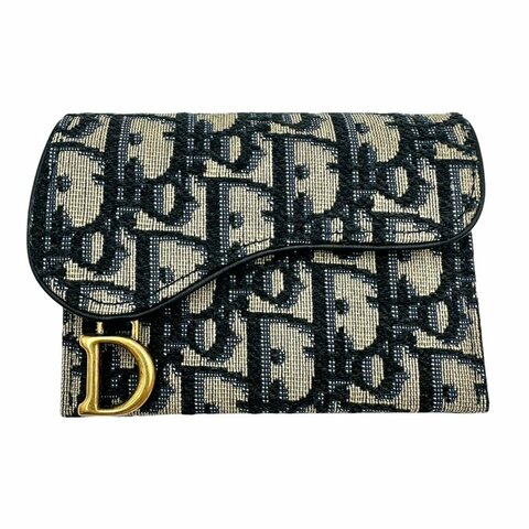 【美收精品】Dior 馬鞍緹花短夾 B-463【隔月月中將轉賣至日本 上架期限30天】