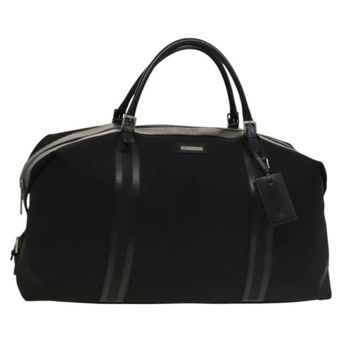 GUCCI 波士頓包 尼龍 黑銀 012 0539 正品 121141