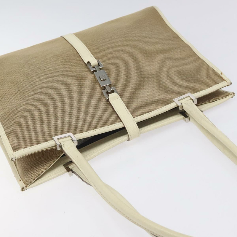 【日本直送】GUCCI Jackie 手提包 帆布 米色 銀色 002 1073 正品 BA3848-5