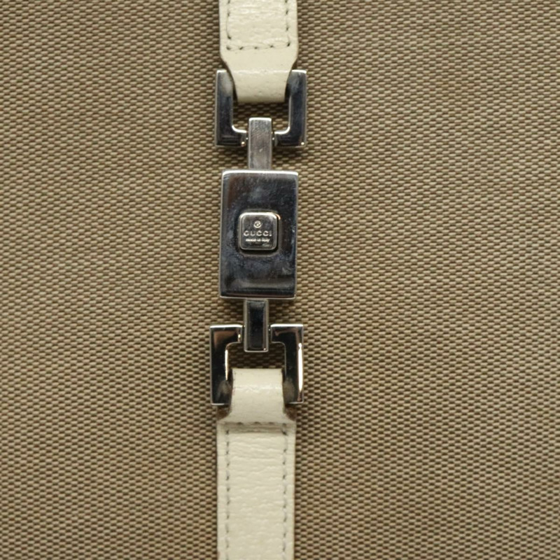 【日本直送】GUCCI Jackie 手提包 帆布 米色 銀色 002 1073 正品 BA3848-16