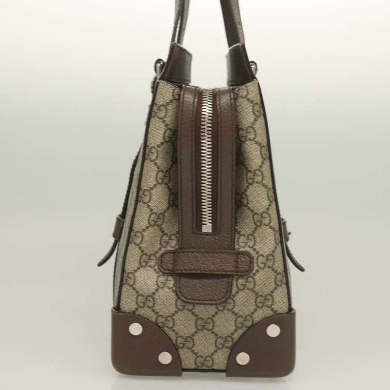 【日本直送】GUCCI GG Supreme 手提包 PVC 米色銀色 643814 正品 BA3775-2