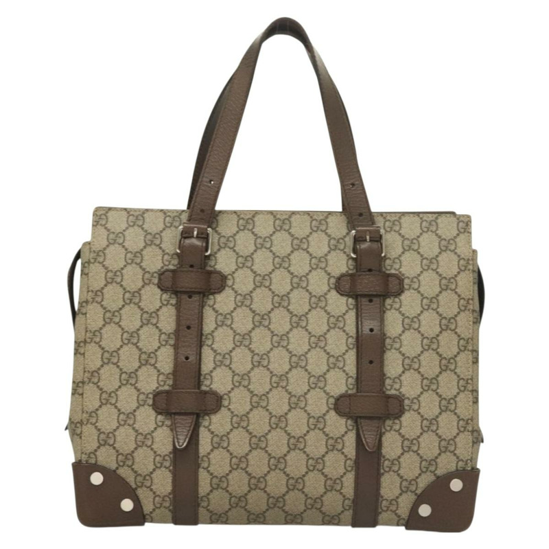 【日本直送】GUCCI GG Supreme 手提包 PVC 米色銀色 643814 正品 BA3775-12
