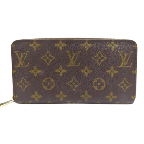 棕色 原花 帆布 Zippy Wallet 拉鍊長夾 M60017