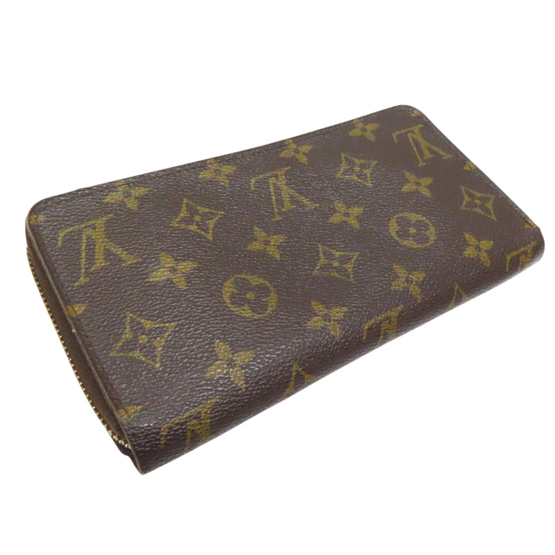 棕色 原花 帆布 Zippy Wallet 拉鍊長夾 M60017-2
