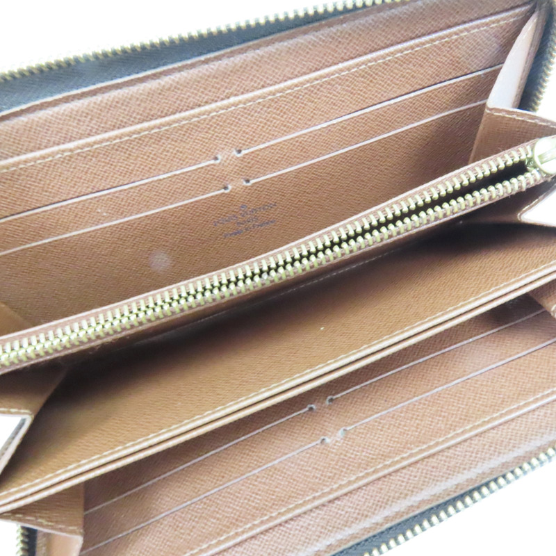 棕色 原花 帆布 Zippy Wallet 拉鍊長夾 M60017-4