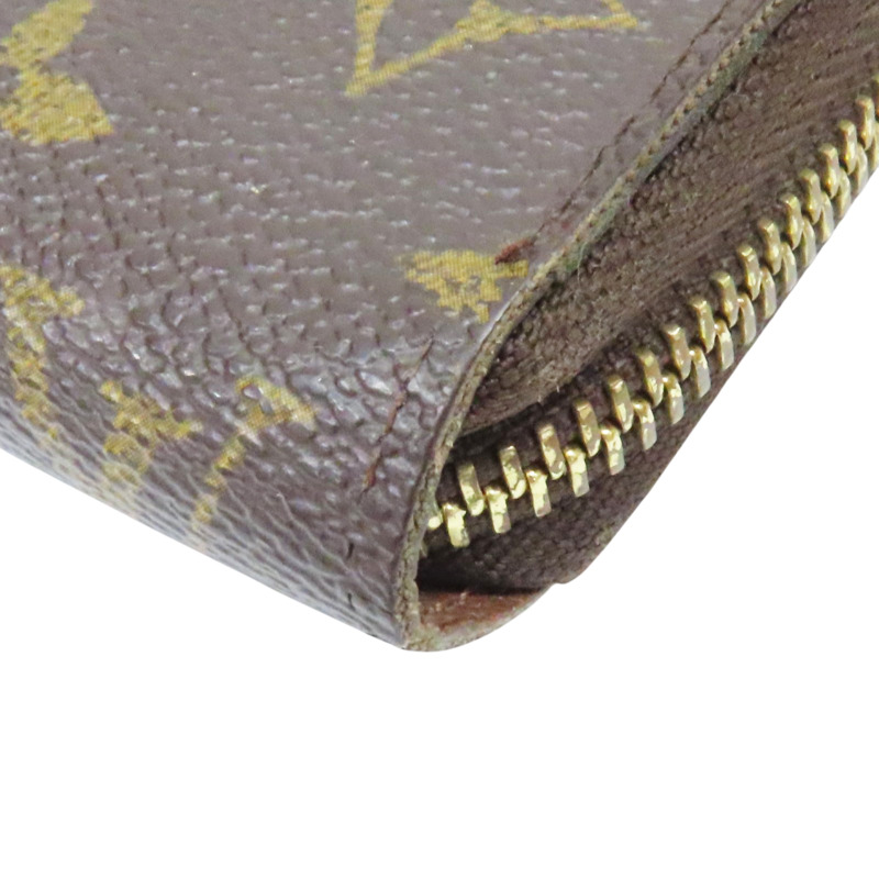 棕色 原花 帆布 Zippy Wallet 拉鍊長夾 M60017-9