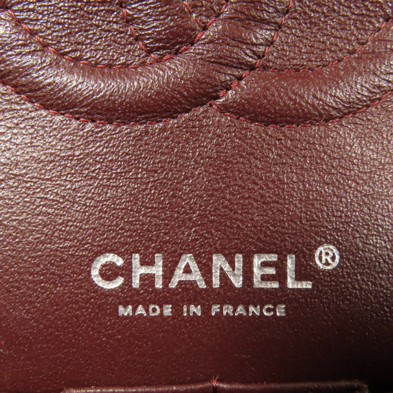 CHANEL 羊皮皮革Classic 25銀扣鏈帶肩背袋-14