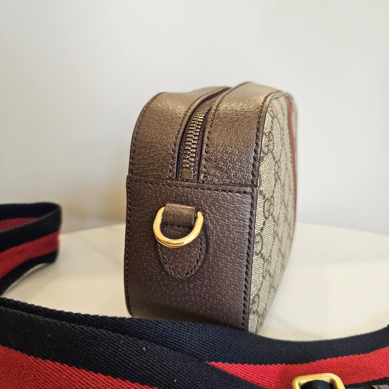 Gucci Ophidia藍紅藍背帶拉鏈相機斜背包-19