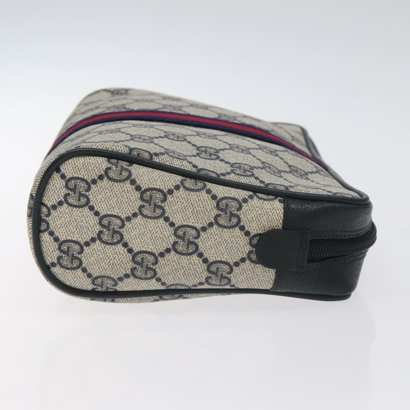 【日本直送】GUCCI GG Supreme Sherry Line 手拿包 PVC 海軍藍金紅色 56 01 012 正品 129340-2