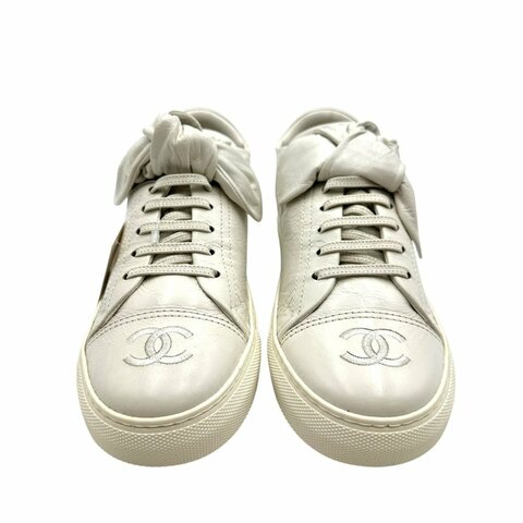 【美收精品】CHANEL 白色休閒鞋 B-447【隔月月中將轉賣至日本 上架期限30天】