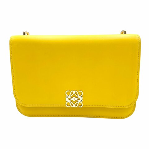 【美收精品】LOEWE 黃色皮革肩背包 B-457【隔月月中將轉賣至日本 上架期限30天】