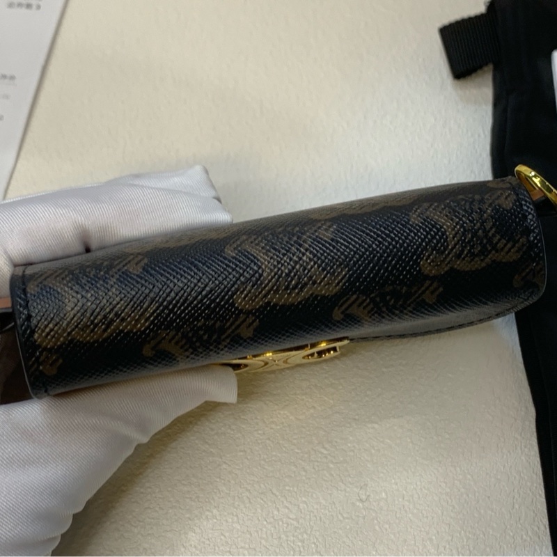 Celine 凱旋門 小號老花金扣錢夾-6