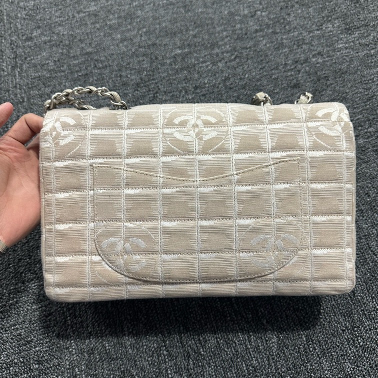 香奈兒Chanel 中號CF肩背包內裡乾淨 編織材質-2