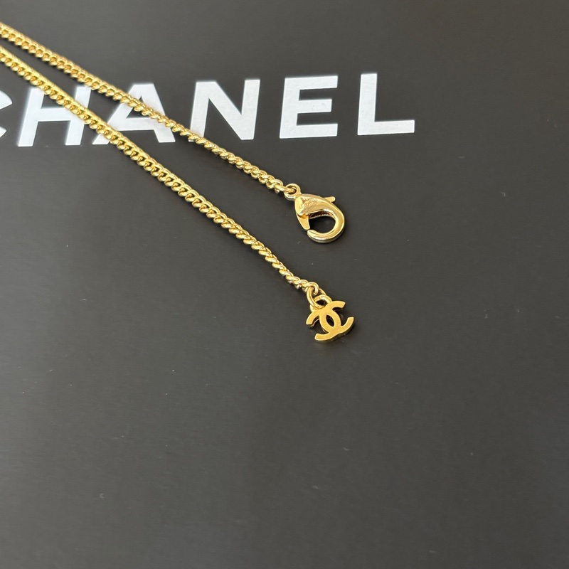 Chanel香奈兒 方塊黑金雙C拼色項鏈-6