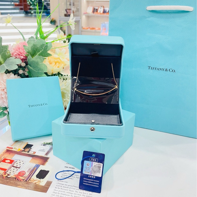 tiffany蒂芙尼特大號笑臉項鍊18k玫瑰金-0