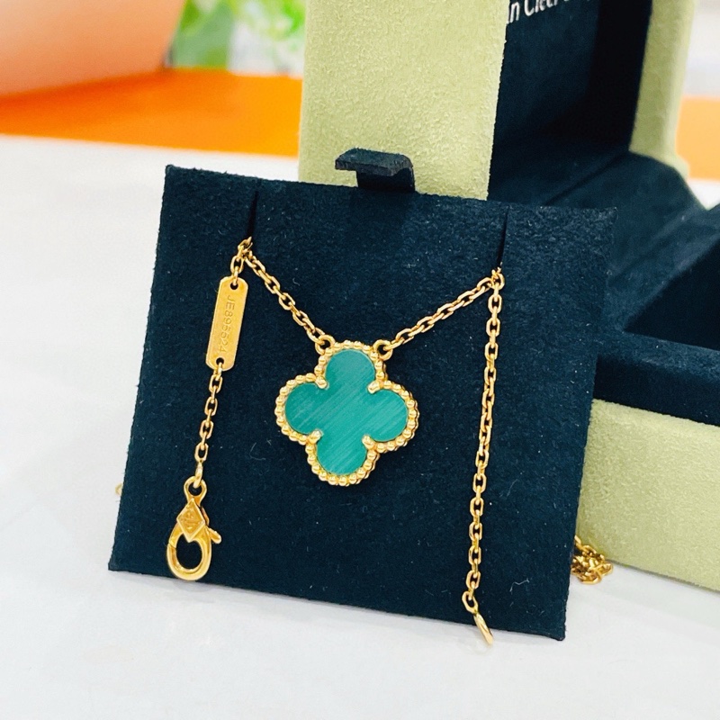 VCA梵克雅寶四葉草🍀AU750孔雀石項鍊中號-0