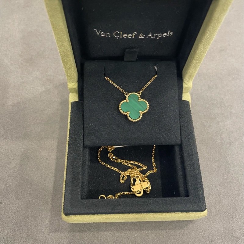 VCA梵克雅寶四葉草🍀AU750孔雀石項鍊中號-6