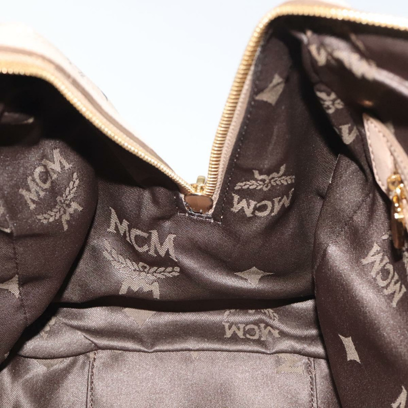 【日本直送】MCM Vicetos 標誌手提包 PVC 皮革米金色正品 129390-18