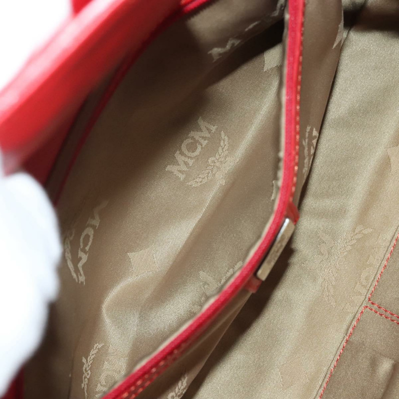 【日本直送】MCM 鏈條單肩包 皮革 紅色 正品 129555-10