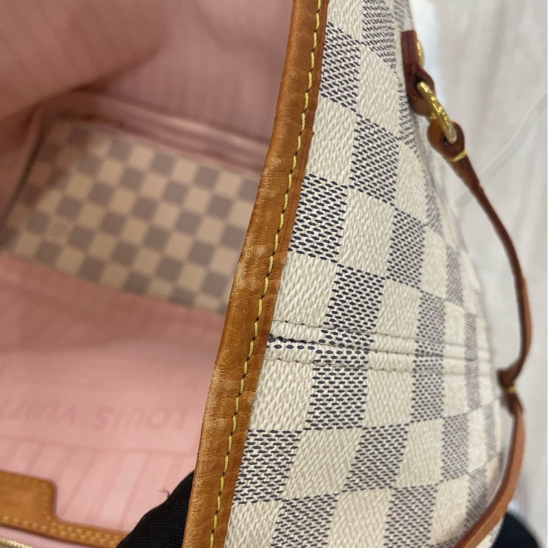 lv路易威登 白棋盤格neverfull👜～容量很足✨上班通勤好單品🥰-13