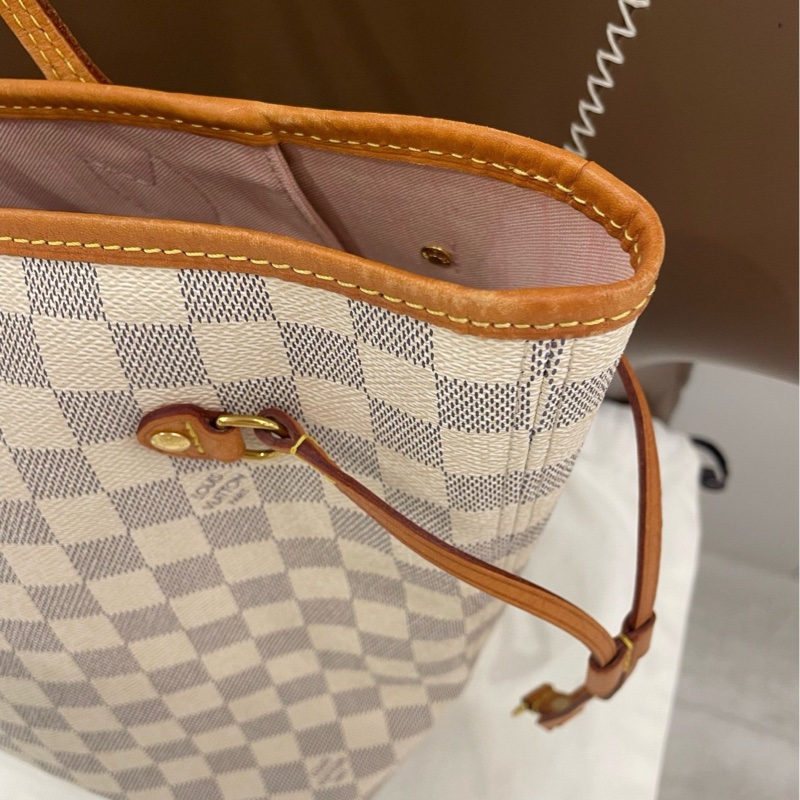 lv路易威登 白棋盤格neverfull👜～容量很足✨上班通勤好單品🥰-15