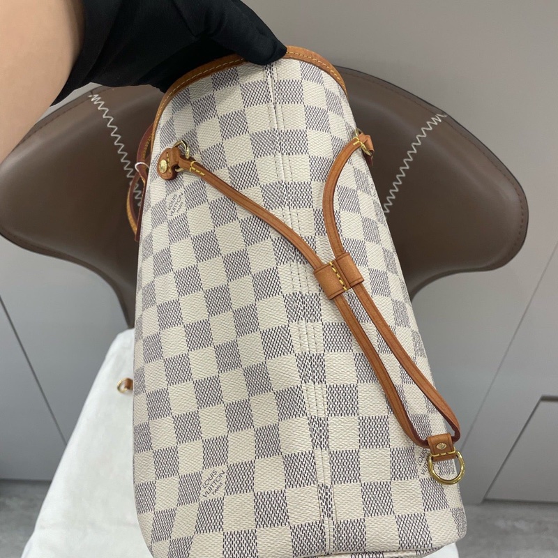 lv路易威登 白棋盤格neverfull👜～容量很足✨上班通勤好單品🥰-16