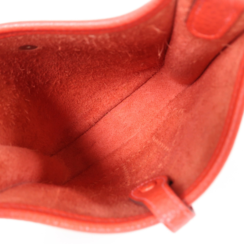 HERMES Clemence皮革Evelyne TPM銀扣肩背袋Rose De Coeur-4