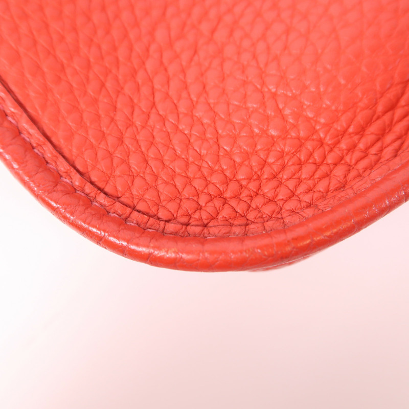 HERMES Clemence皮革Evelyne TPM銀扣肩背袋Rose De Coeur-10