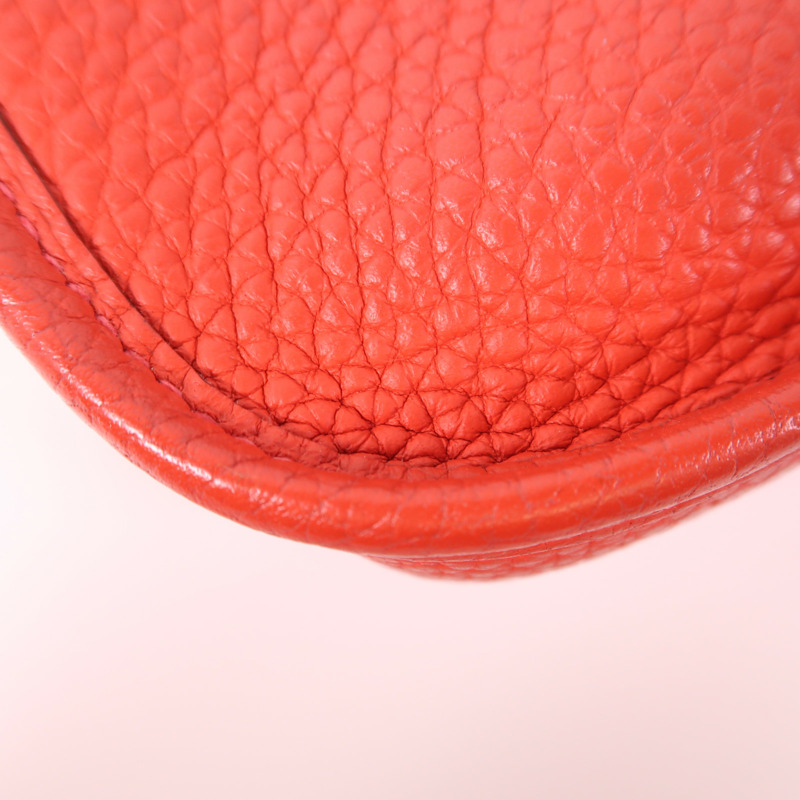 HERMES Clemence皮革Evelyne TPM銀扣肩背袋Rose De Coeur-12