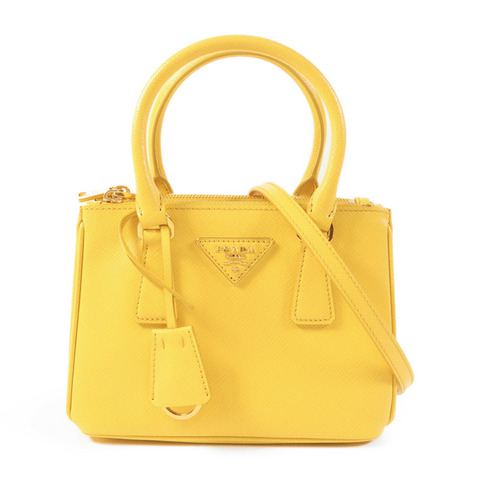 PRADA Saffiano皮革Galleria Nano金扣手挽肩背兩用袋