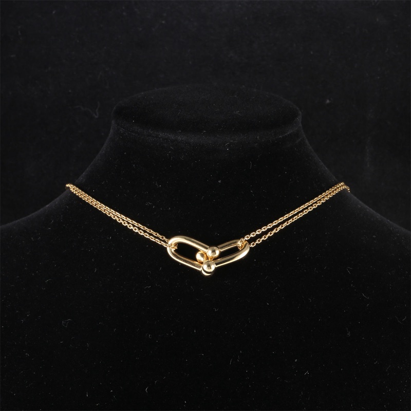 TIFFANY&CO(蒂芙尼) HardWear 雙U型馬蹄扣 項鏈 18K黃金-0