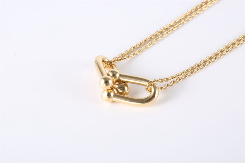 TIFFANY&CO(蒂芙尼) HardWear 雙U型馬蹄扣 項鏈 18K黃金-2