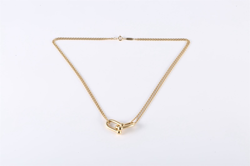 TIFFANY&CO(蒂芙尼) HardWear 雙U型馬蹄扣 項鏈 18K黃金-5