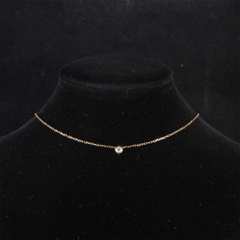 CARTIER(卡地亞) CARTIER D&#039;AMOUR 18K金 單鑽9分小號款項鏈 18K黃金 項鏈 黃金