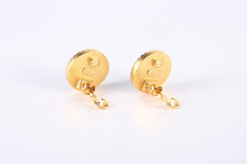 CHANEL(香奈兒) 合金 中古 96A 雙C 紐扣 耳夾-4