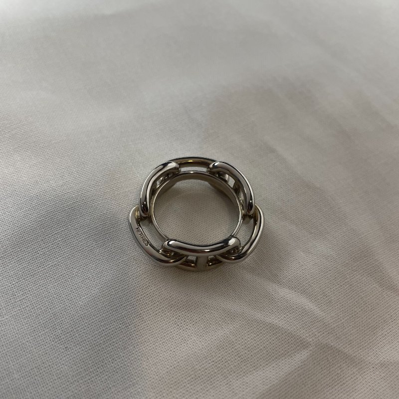 現貨Hermes豬鼻子銀色絲巾環-2