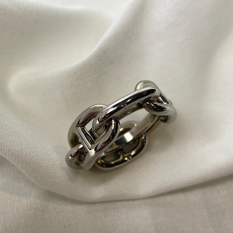 現貨Hermes豬鼻子銀色絲巾環-4