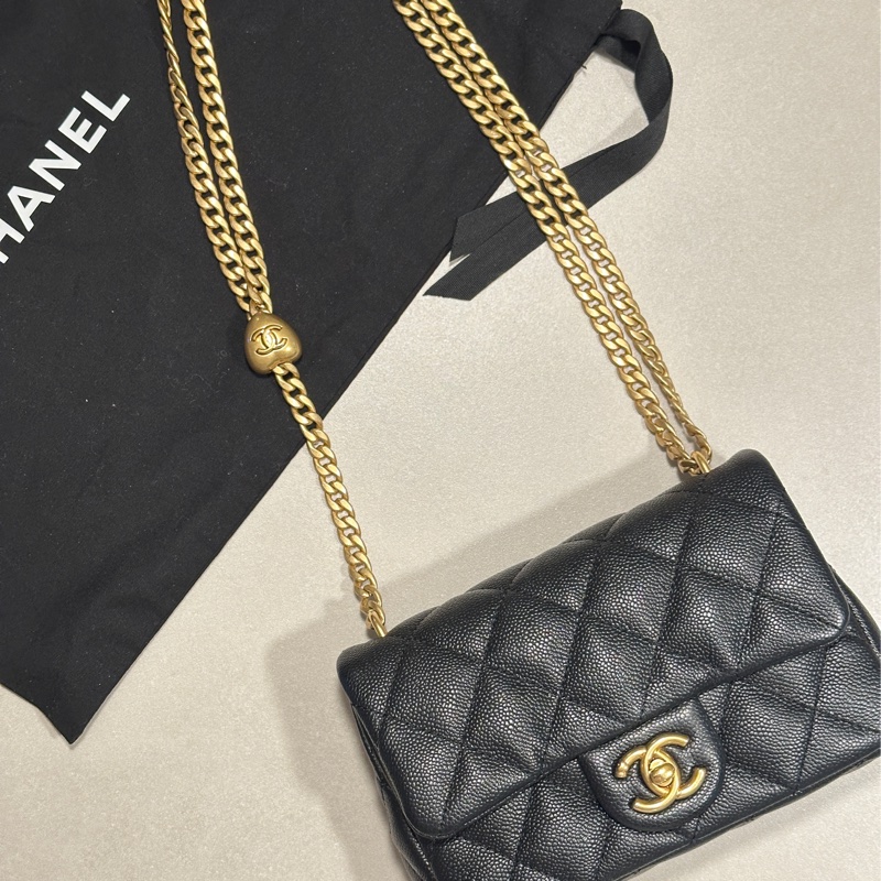 CHANEL 香奈兒 荔枝皮愛心調節扣19cm-1