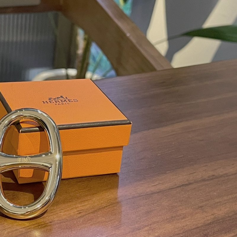 現貨 全新Hermes豬鼻子絲巾環 金色-0