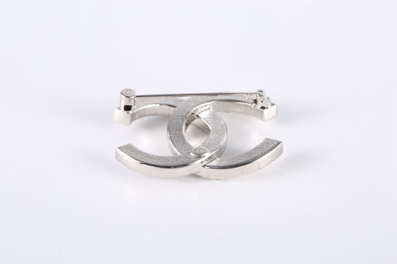 CHANEL(香奈兒)  合金 23B 黑白雙C水鑽 胸針-5