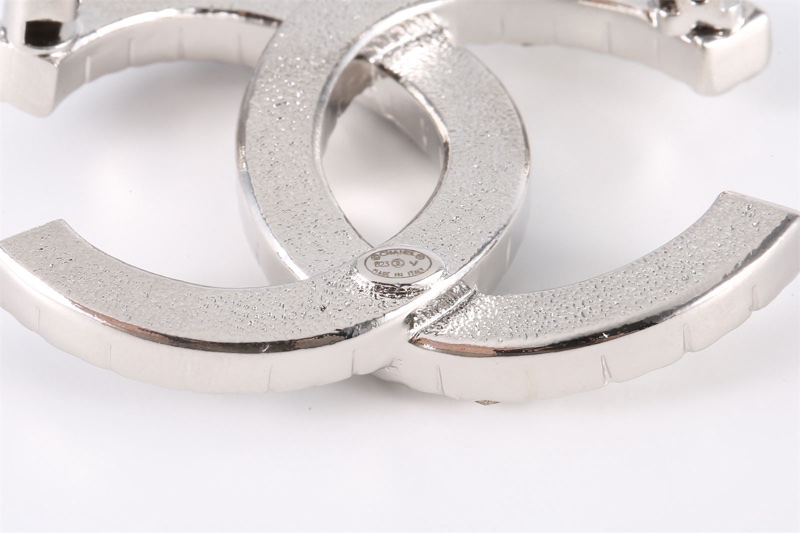 CHANEL(香奈兒)  合金 23B 黑白雙C水鑽 胸針-7