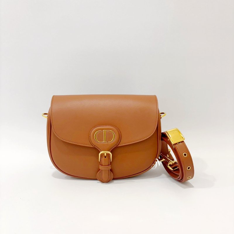 DIOR BOBBY 駝色小牛皮中號下蓋側背包-0