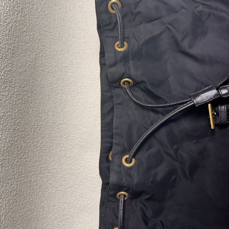 Prada皮穿鏈尼龍束口後背包-4