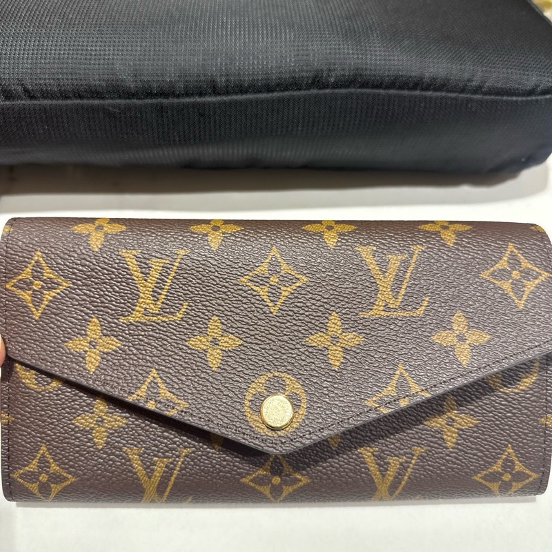 LV Louis Vuitton路易威登 M62235經典SARAH系列Monogram帆布印花暗釦長夾(芭蕾粉)-8