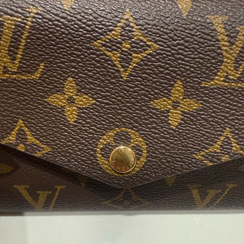 LV Louis Vuitton路易威登 M62235經典SARAH系列Monogram帆布印花暗釦長夾(芭蕾粉)-9